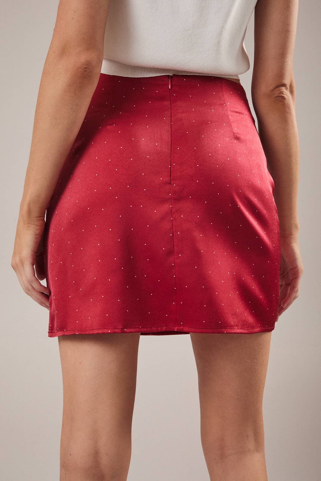 Polka Dot Mini Skirt Red