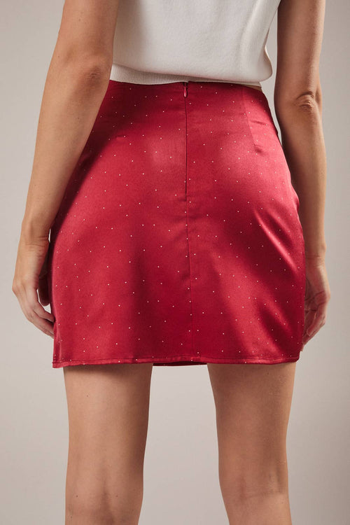 Polka Dot Mini Skirt Red