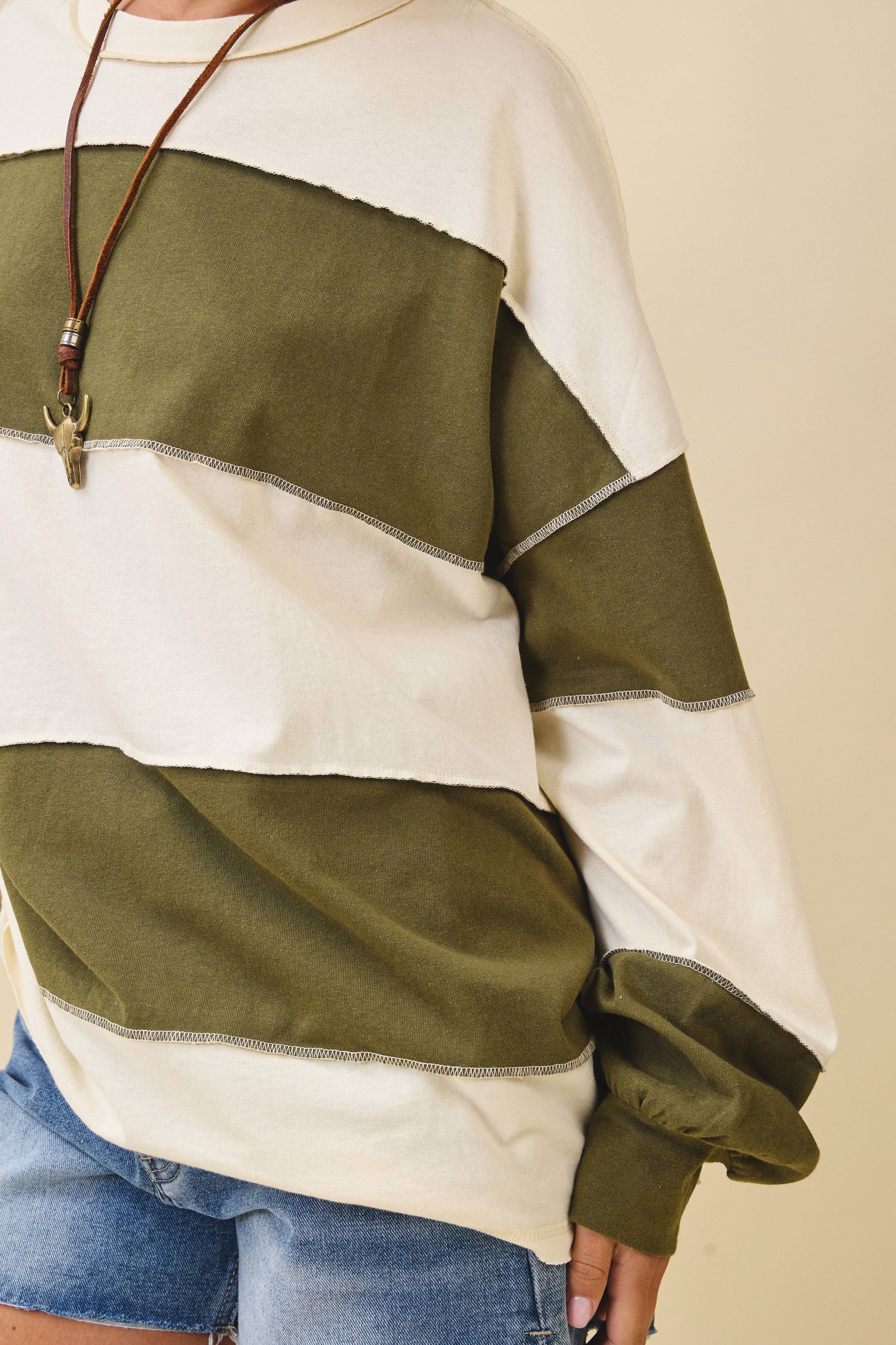 Everyday Panel Long Sleeve Top: Pineapple Navy