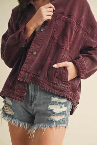Backstory Denim Jacket Cherry Lacquer - Sugar Co.