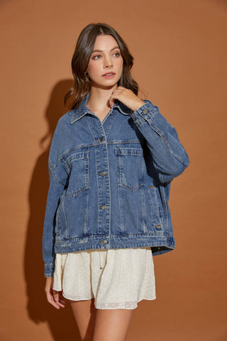 Backstory Denim Jacket Denim - Sugar Co.