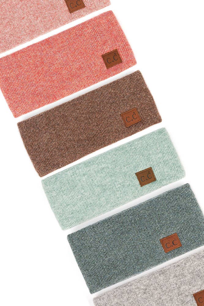 C.C Heather Knit Plain Head Wrap: Cacao