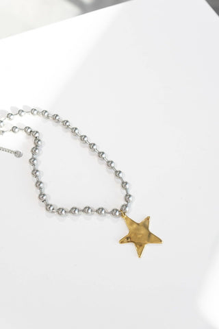 Barb & Star Necklace || Silver With Gold Star: Silver - Sugar Co.