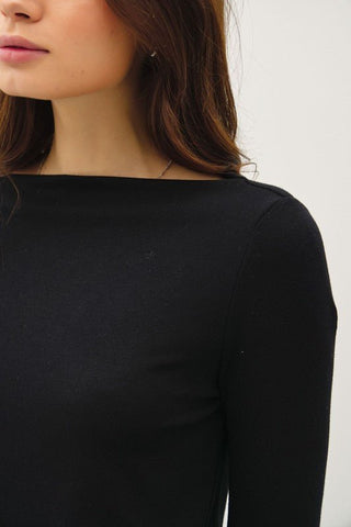 Basic Boat Neck Long Sleeve Ivory - Sugar Co.