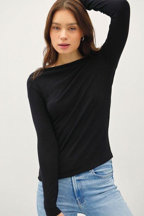 Basic Boat Neck Long Sleeve Ivory - Sugar Co.