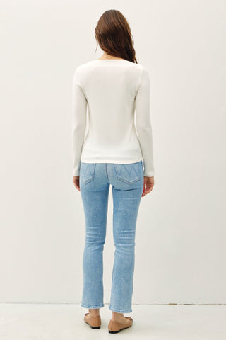 Basic Boat Neck Long Sleeve Ivory - Sugar Co.