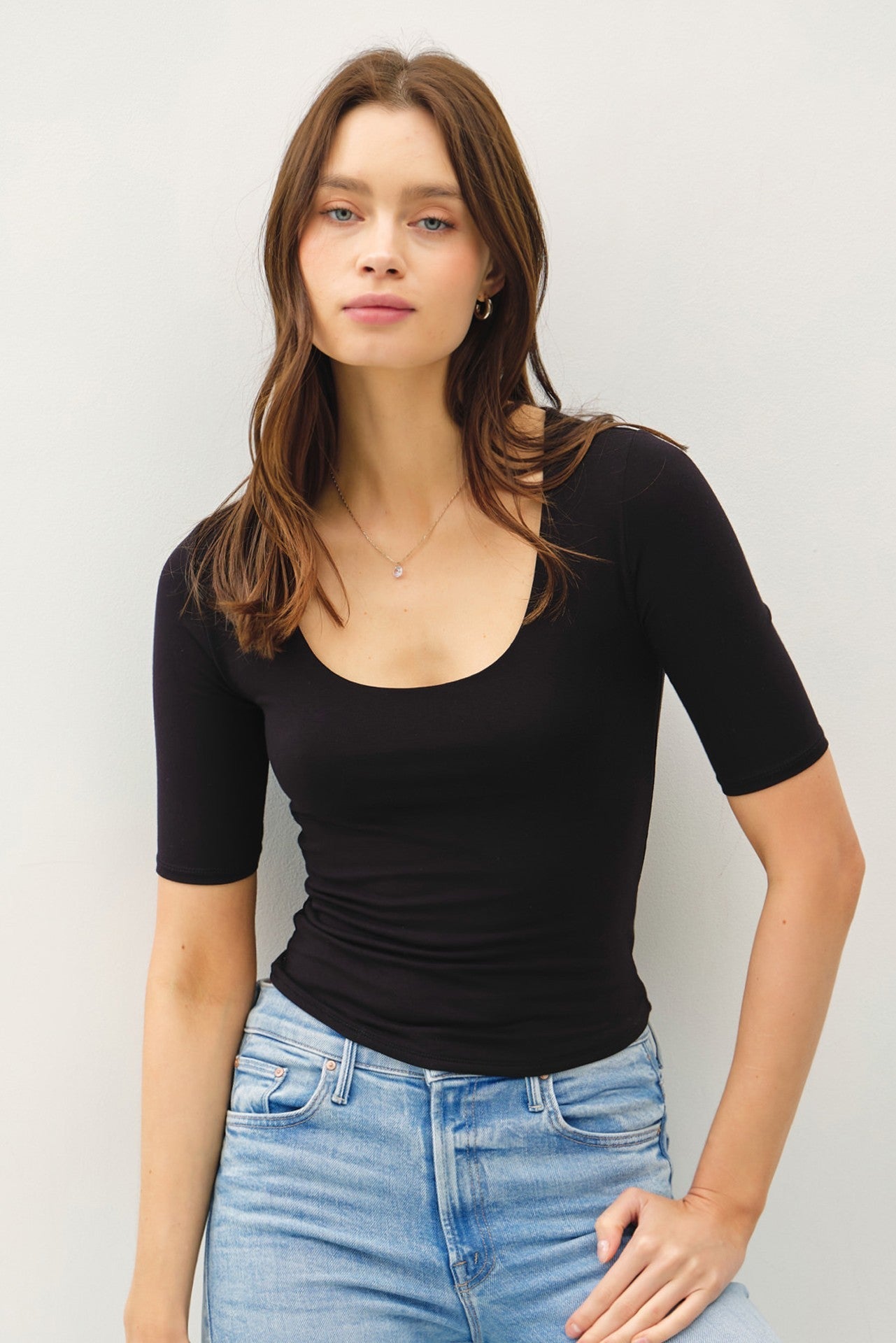 Basic Cropped Tee Black