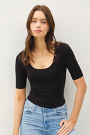 Basic Cropped Tee Black - Sugar Co.