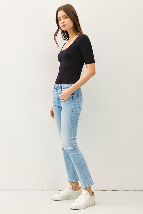 Basic Cropped Tee Black - Sugar Co.