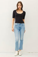 Basic Cropped Tee Black - Sugar Co.