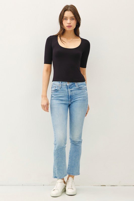 Basic Cropped Tee Black - Sugar Co.