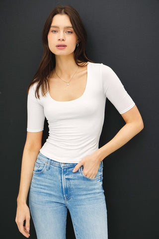 Basic Cropped Tee White - Sugar Co.