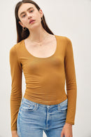 Basic Long Sleeve Top Barley - Sugar Co.
