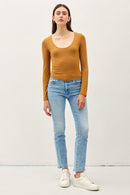 Basic Long Sleeve Top Barley - Sugar Co.