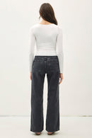 Basic Long Sleeve Top Off White - Sugar Co.