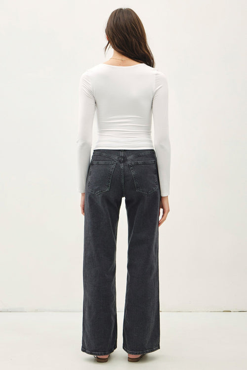 Basic Long Sleeve Top Off White - Sugar Co.