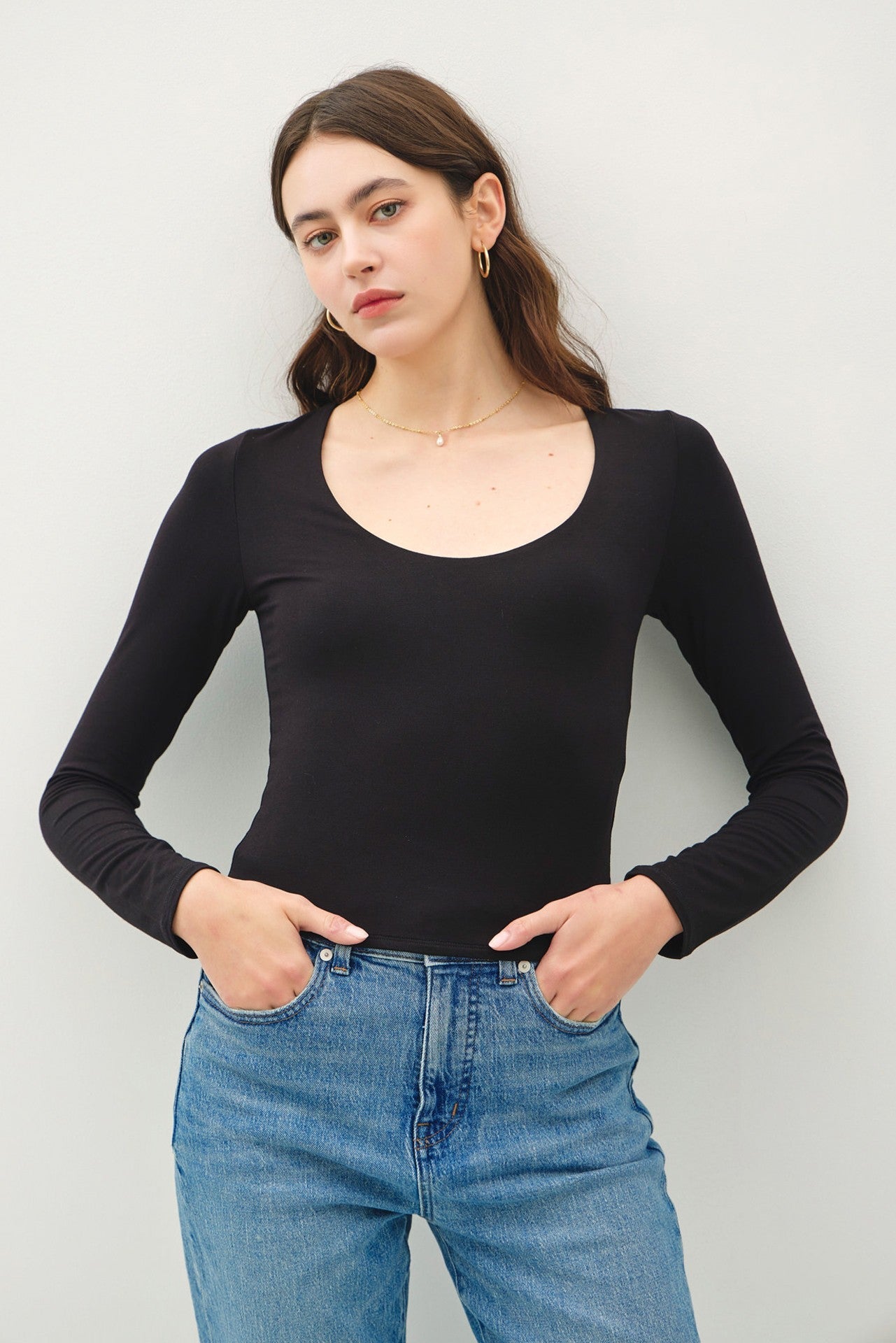 Basic Long Sleeve Top Black