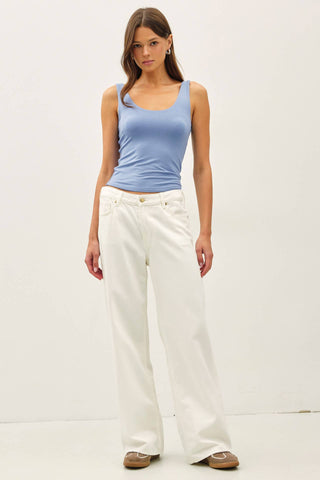 Basic Scoop Tank Denim Blue - Sugar Co.
