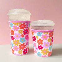 Cutie Cup Cover - Retro Florals - Iced Drink Sleeve: Large 24oz