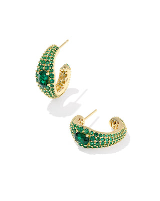 Bella Hoop Gold Dark Green Crystal - Sugar Co.