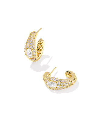 Bella Hoop Gold White CZ - Sugar Co.