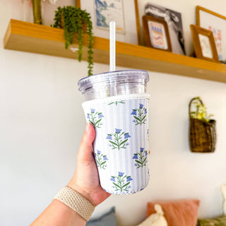 Bellflowers and Stripes | Iced Coffee Sleeve : Medium - Sugar Co.