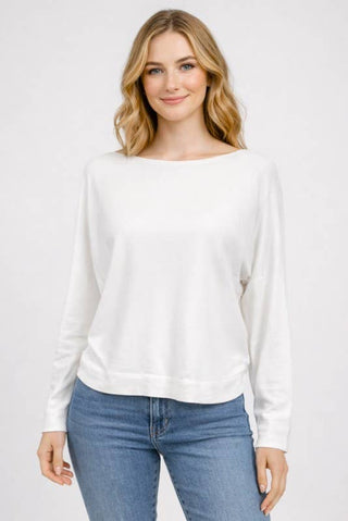 Just a Dream Boatneck Sweater in Off White