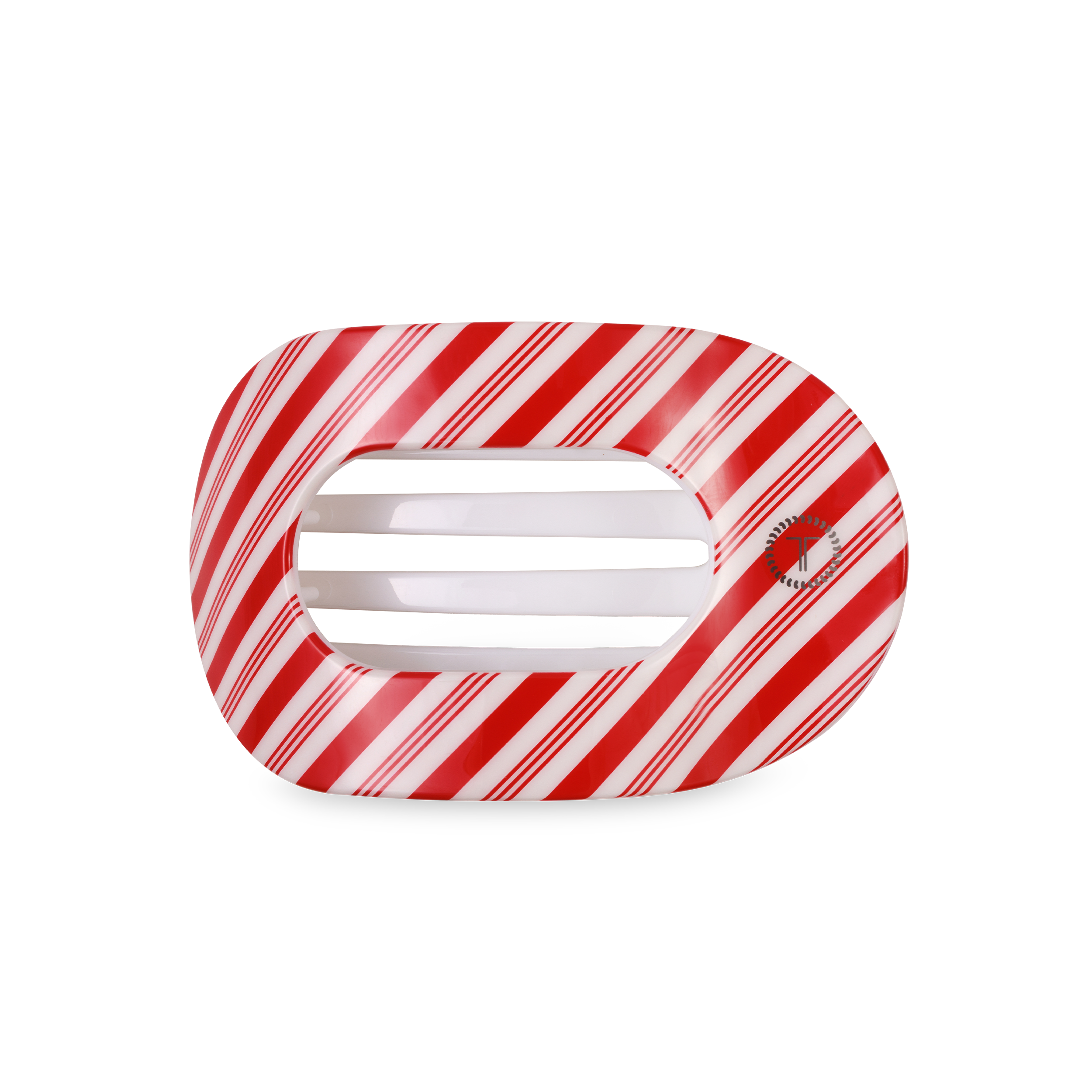 Flat Round Hair Clip | Medium | Candy Cane Crush