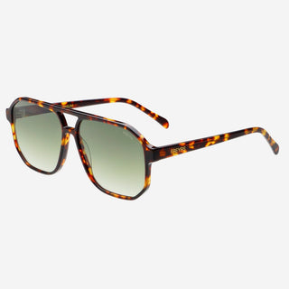 Billie ( NEW ) Aviator Sunglasses: Tortoise / Green - Sugar Co.