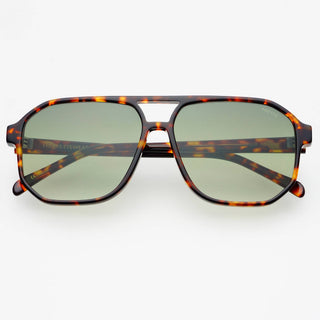 Billie ( NEW ) Aviator Sunglasses: Tortoise / Green - Sugar Co.