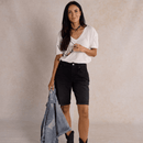 Black Bandana Necklace: Gold Oversized Heart Charm Black - Sugar Co.