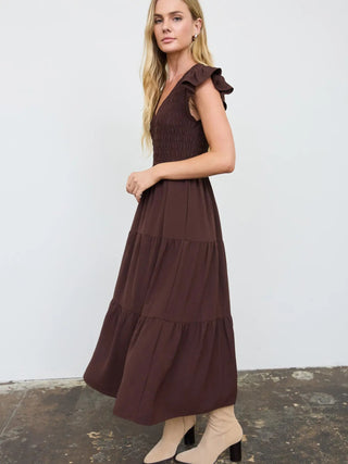 Bliss Midi Dress Chocolate - Sugar Co.