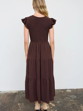 Bliss Midi Dress Chocolate - Sugar Co.