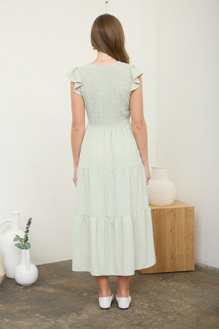 Bliss Midi Dress Light Olive - Sugar Co.