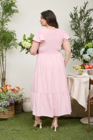Bliss Midi Dress Light Pink - Sugar Co.
