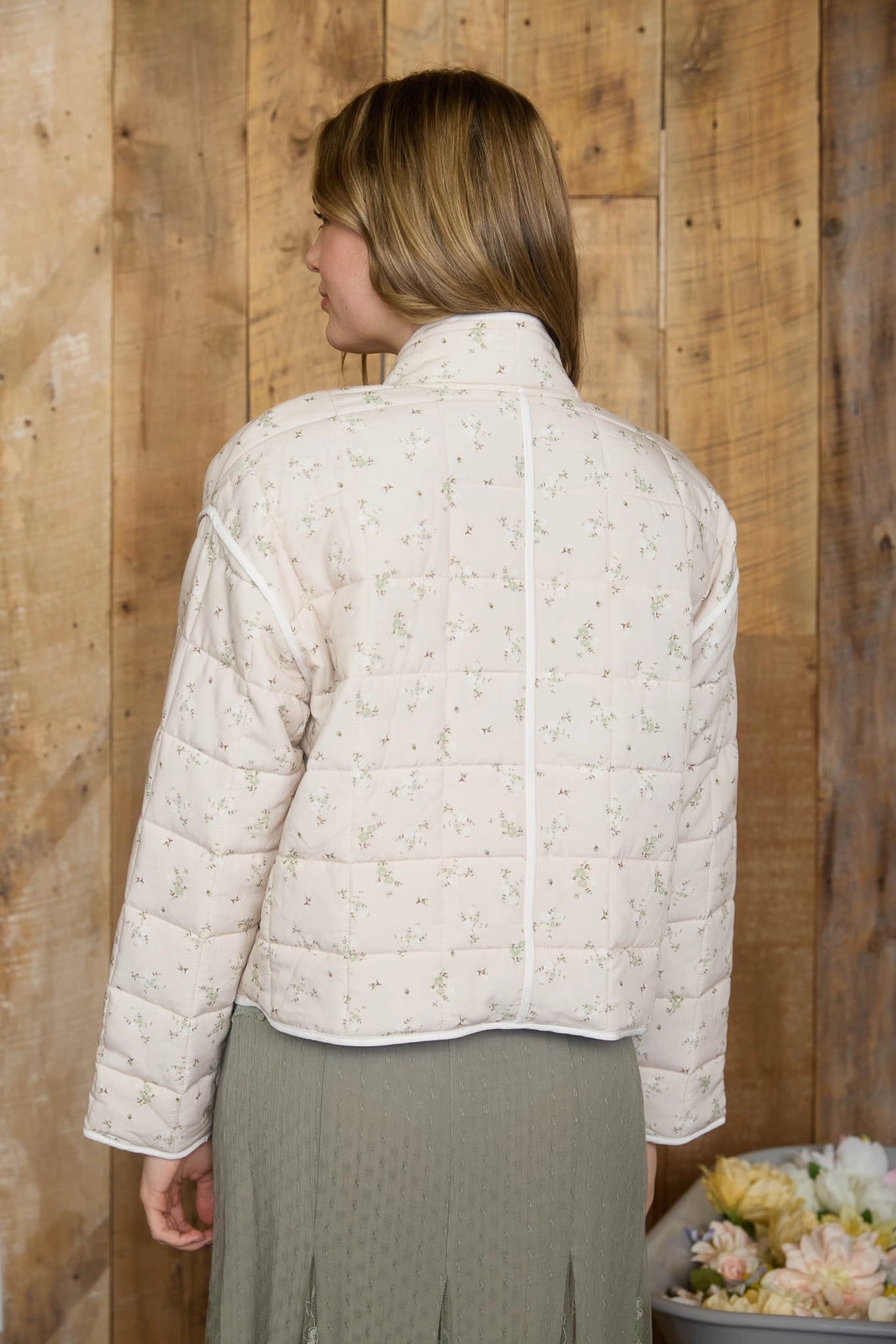 Bloom Quilted Jacket Cream