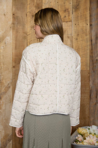 Bloom Quilted Jacket Cream - Sugar Co.