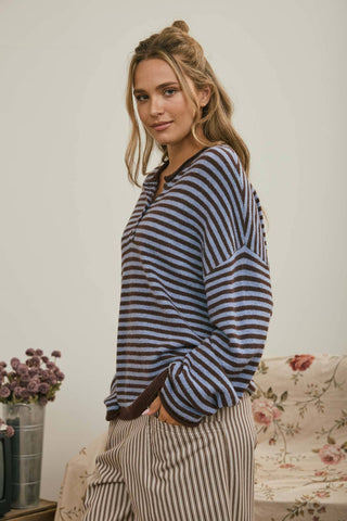 Blue Hour Henley Sweater - Sugar Co.