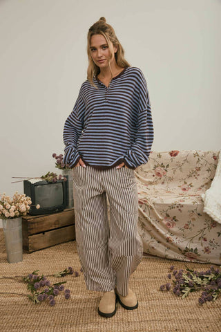 Blue Hour Henley Sweater - Sugar Co.