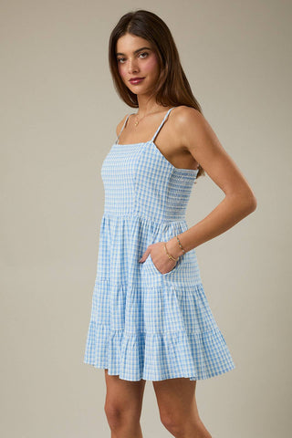 Bluebell Picnic Tiered Mini Dress - Sugar Co.