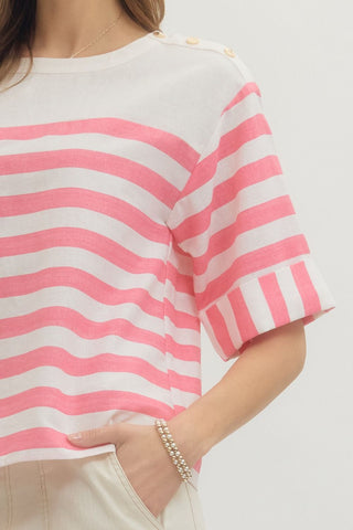 Blush & Buttoned Top - Sugar Co.