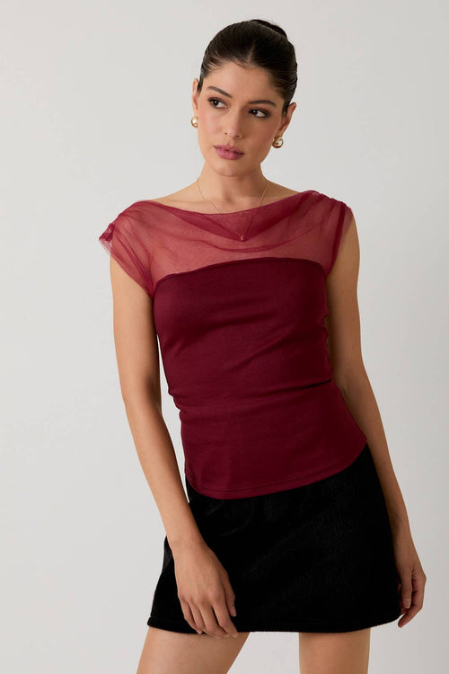 Winter Romance Top Burgundy