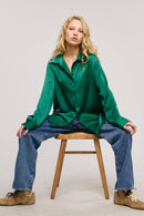 Silky Button Down Sea Green