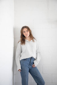 Light Grey Piper Cardigan: Light Grey