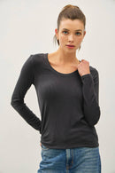 Essential Long Sleeve Dark Charcoal