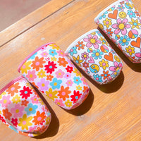 Cutie Cup Cover - Retro Florals - Iced Drink Sleeve: Large 24oz