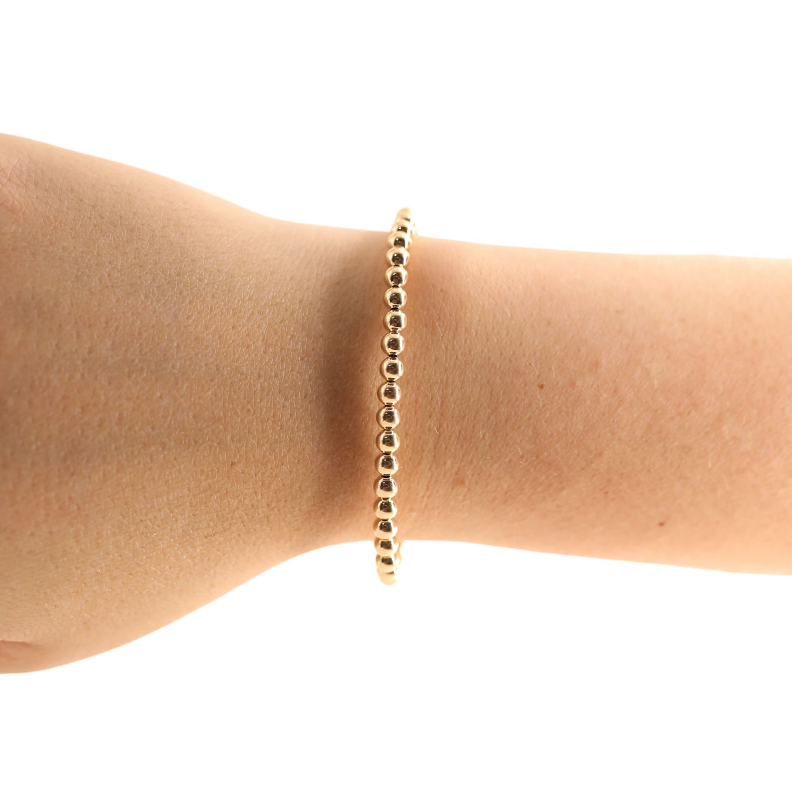 4MM Gold Beaded Bracelet: Standard 6.75 inch