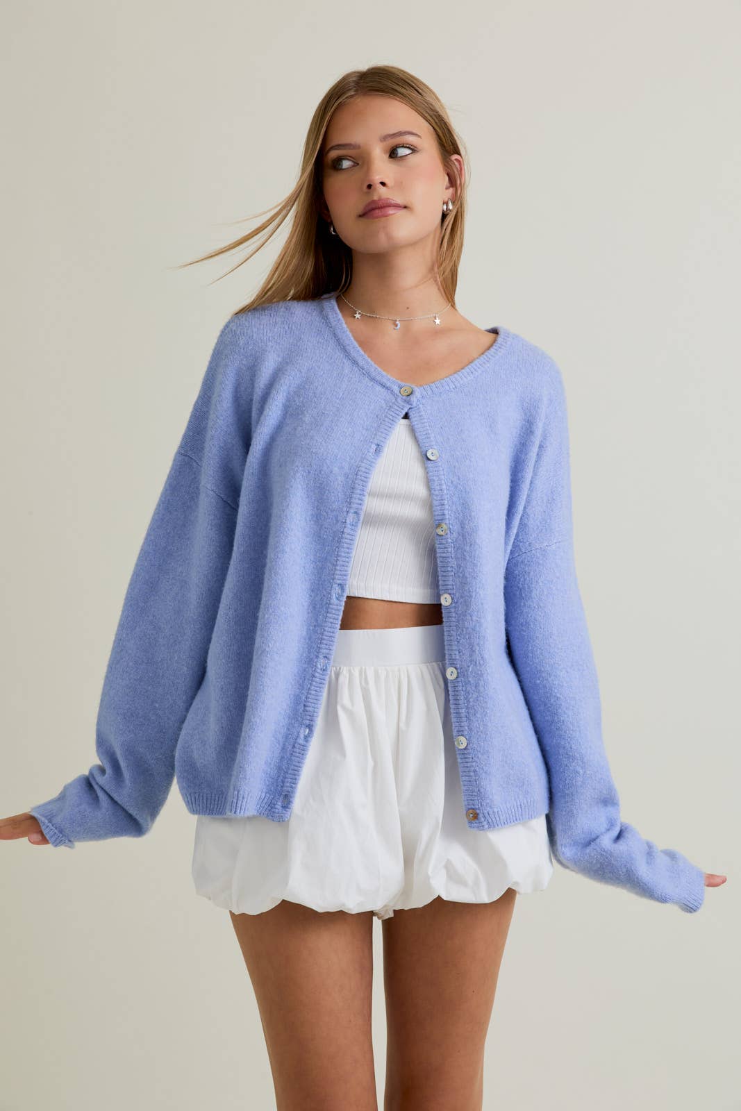 Samantha Cardigan Costal Blue
