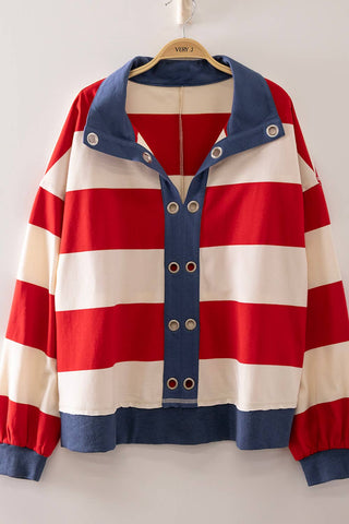 Homecoming Rugby Stripe Top Red