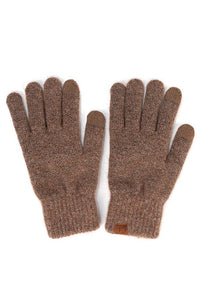 C.C Heather Knit Plain Gloves: Cacao